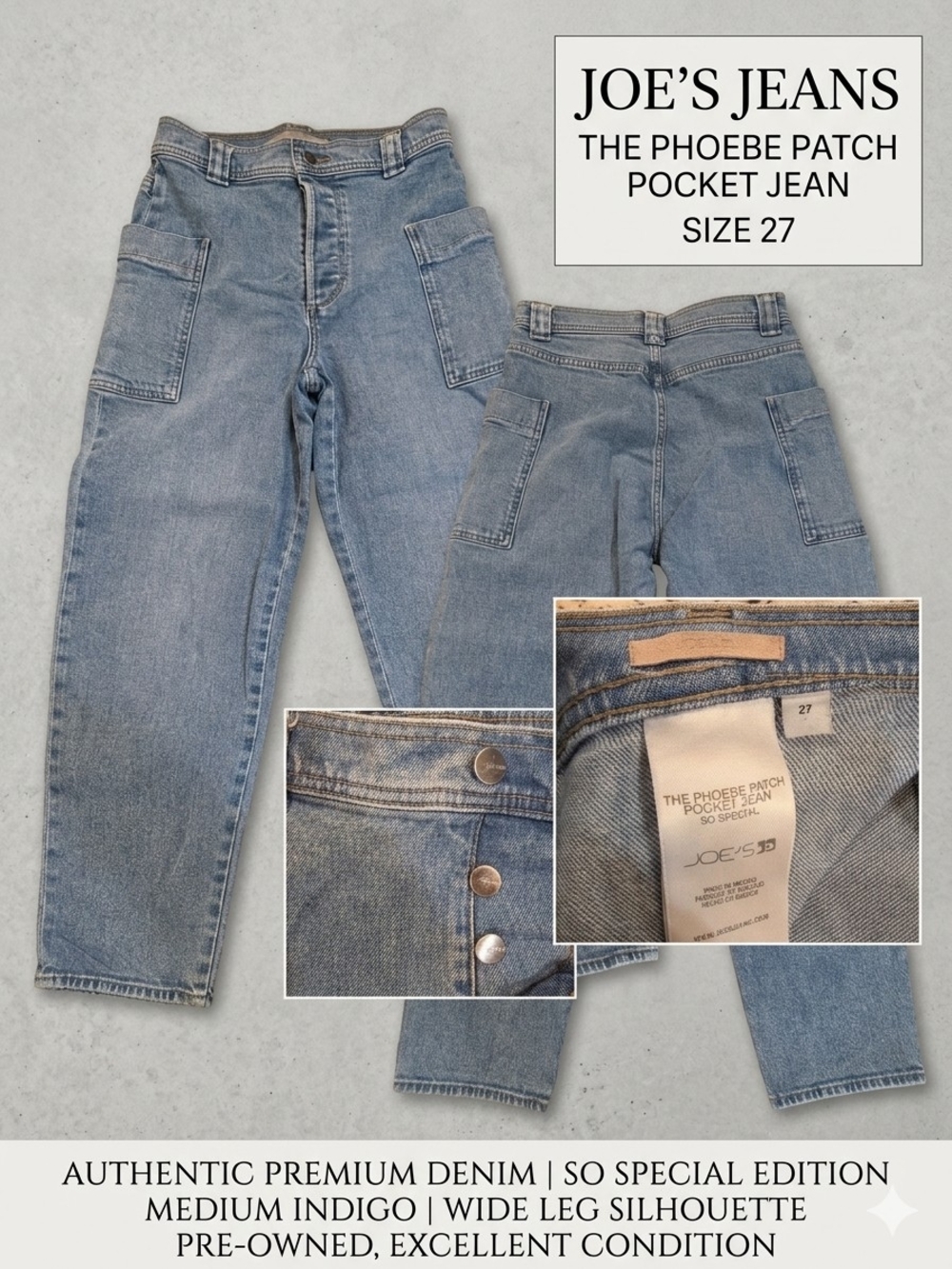 JOE'S JEANS - The Phoebe Patch Pocket - Sz 27